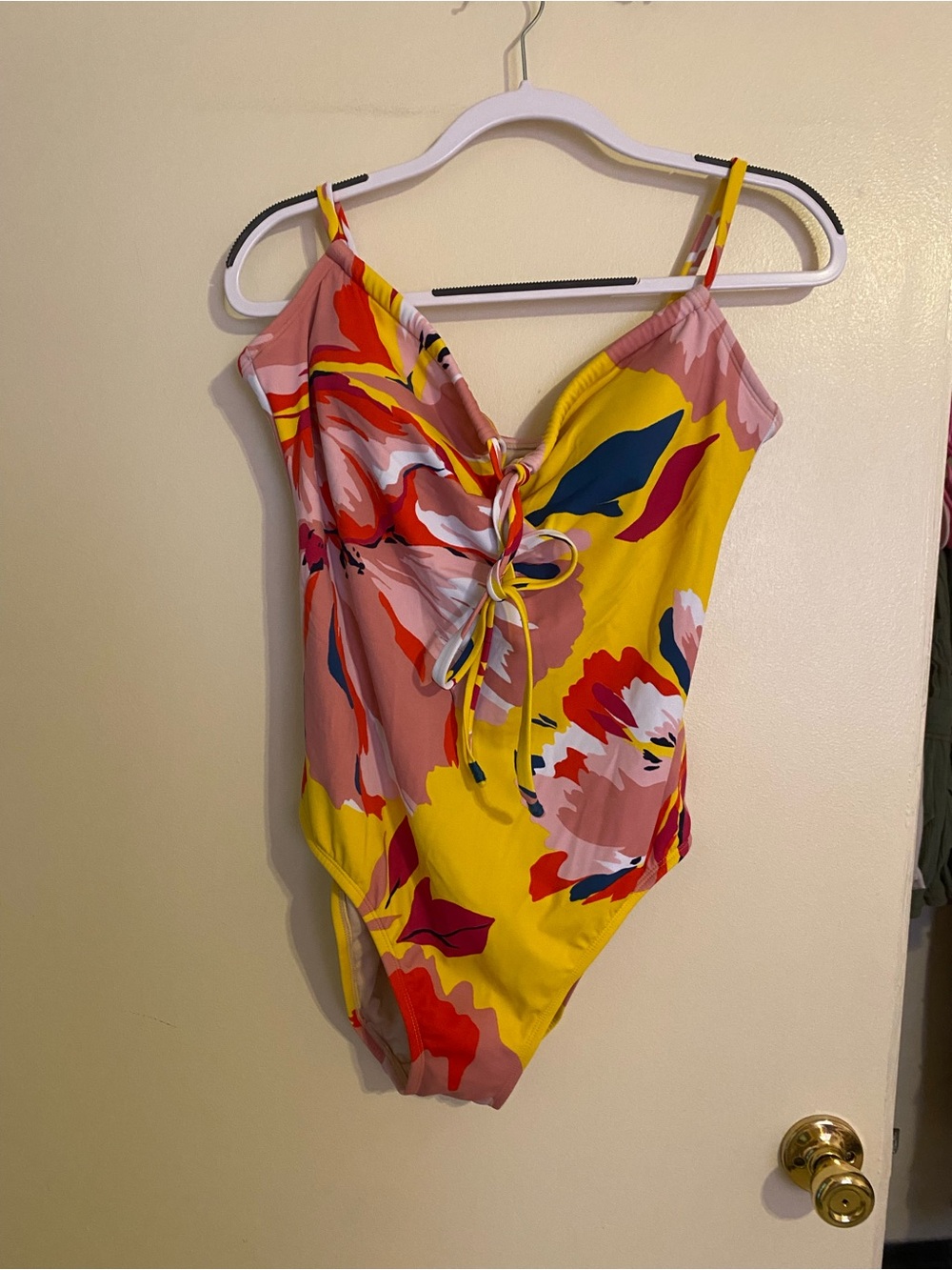Kona Sol Yellow Pink Blue Floral One-Piece